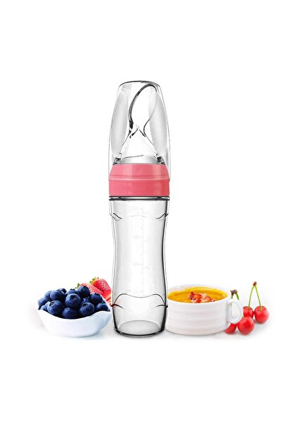 Arabest Silicone Baby Food Dispensing Spoon (Pink, 4oz / 120ml) Squeeze Feede...