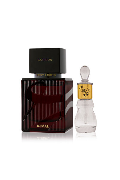 Ajmal مجموعة هدايا بيورلي أورينت: عطر الزعفران 75 مل وزيت فانتابولوس 12 غ - ث...