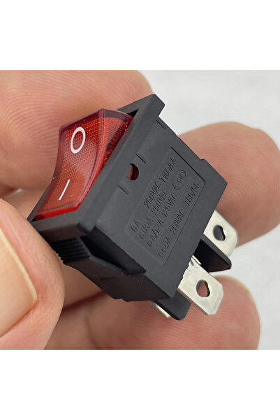 Swion IC-119 Mini Işıklı Anahtar 4P Siyah + Kırmızı Işık