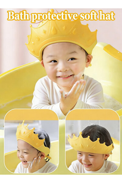 Generic Baby Shower Cap Bath Protective Hat Adjustable Silicone Shampoo Cap f...