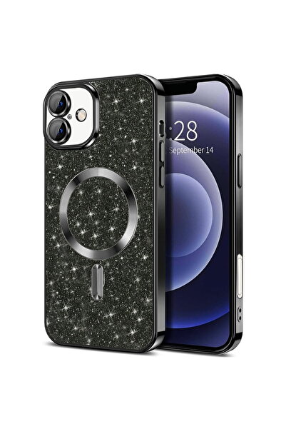 Techsuit iPhone 16 Plus Case - Luxury Glitter MagSafe - Black