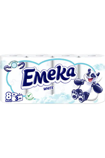 EMEKA Set 2 x 8 Role Hartie Igienica White, 3 Straturi, fara Parfum