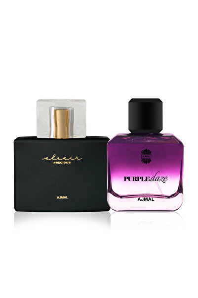 Ajmal مجموعة هدايا إليكسير، عطر بريشوس أو دو بارفان 100 مل ومجموعة بيربل دايز...