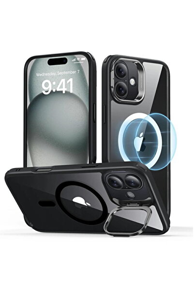 ESR Husa pentru iPhone 16 - Classic Hybrid HaloLock Kickstand - Clear Black