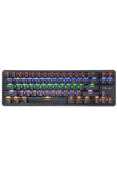 Delux Tastatură wireless KM32, LED RGB, Bluetooth/USB, Negru