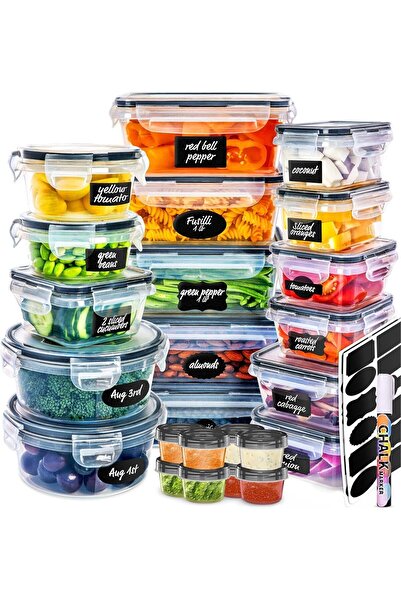 AZZHAAR 24-Piece Airtight Food Storage Containers Set - BPA-Free PP, Microwav...