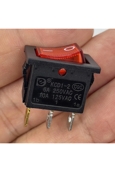 Swion IC-118 Mini Işıklı Anahtar 3P Siyah + Kırmızı Işık