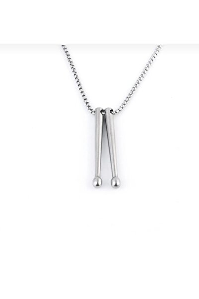 Yuchicly قلادة على شكل طبلة - تصميم معدني للجنسين مع سلسلة فولاذية