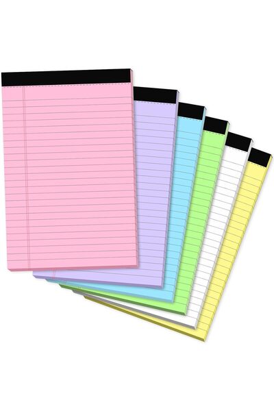 Arabest دفاتر ملاحظات ملونة، 5 × 8 بوصة، 30 ورقة لكل دفتر، 6 قطع