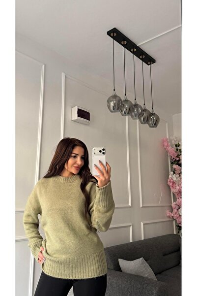 Daves Green Stand Collar Soft Textured Sweater