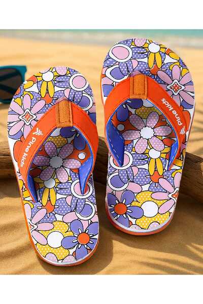 Pine kids Slip-On Flip Flops with Floral Print - Multicolor
