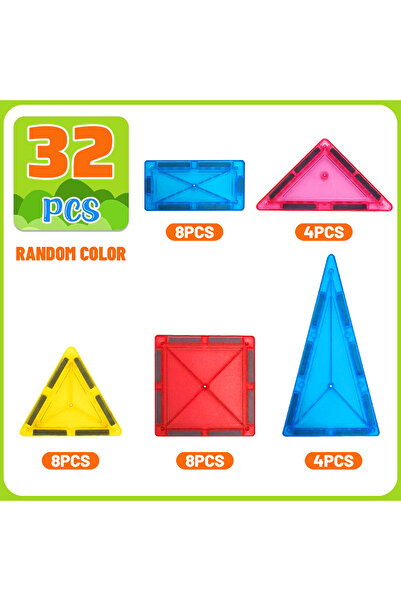 Choice 32PCS 32/76/122PCS Magnetic Building Blocks Construction Set DIY Monte...