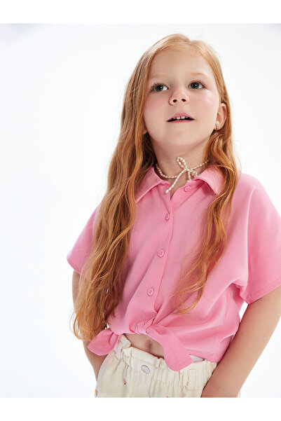 LC Waikiki Nevavm Short Sleeve Basic Girl's Shirt with a Difference