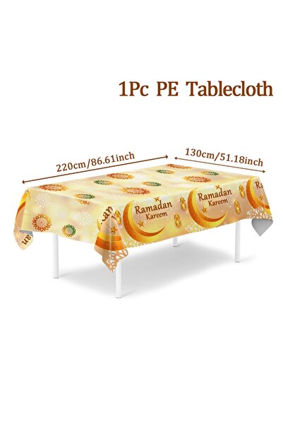 Choice 8 2025 Ramadan Kareem Decor Castle Polyester Tablecloth Eid Mubarak De...
