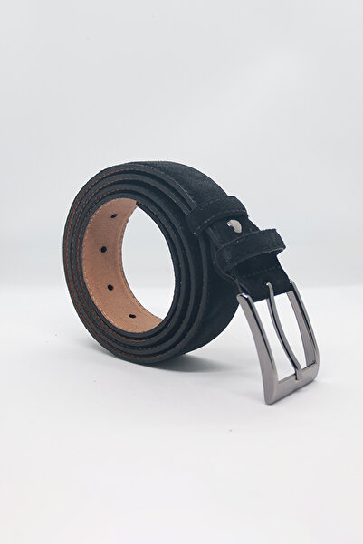 Paşala Leather Γνήσιο δέρμα Ανδρική Κλασική Ζώνη Σουέντ Μαύρη 3,5 εκ. Δερμάτι...