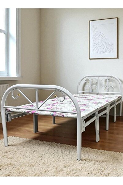 smart home Foldable Adjustable Single Bed 90x190cm Heavy Duty Steel Frame Too...