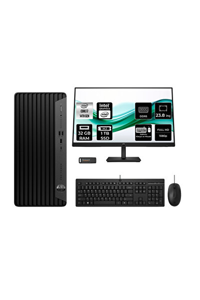 HP Pro Tower 400 G9 i7 14700 32GB 1TB SSD FDOS Masaüstü Bilgisayar + 23.8" Mo...