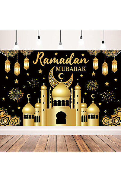 Choice خلفية سوداء لرمضان مبارك، لافتة خلفية للعيد، منشور جداري مزخرف كريمي ل...