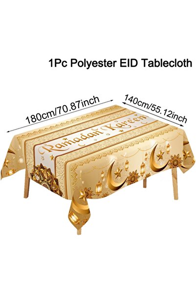 Choice Style-510 2026 Ramadan Moon Star Polyester Tablecloth Eid Mubarak Deco...