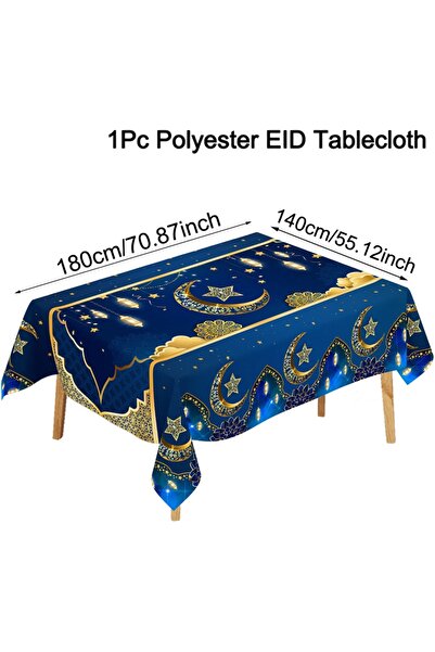 Choice Style-511 2026 Ramadan Moon Star Polyester Tablecloth Eid Mubarak Deco...