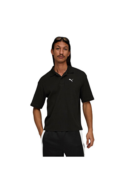Puma Απαραίτητα για την Ντουλάπα: Ανδρικό Μαύρο T-Shirt με Γιακά Πόλο σε Χαλα...