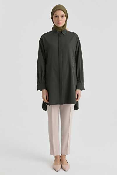 Tuğba Bel Lastikli Dar Paça Pantolon - Bej