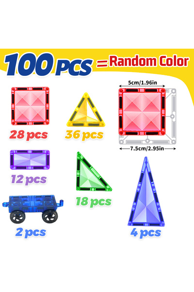 Choice1 مجموعة بناء مغناطيسية ثلاثية الأبعاد للأطفال، 100 قطعة (30/50/100 قطع...