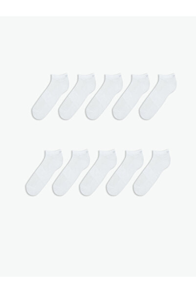 LC Waikiki Λευκά ανδρικά μποτάκια Κάλτσες 10 τεμαχίων