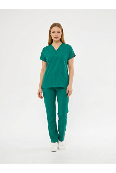 Class Üniforma Surgical Green Lycra Unisex Bat Sleeve Doctor and Nurse Unifor...