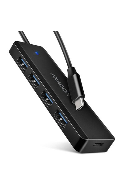 Axagon USB Hub HUE-C1C, 4x USB 3.2 Gen 1, 0.2m, USB Type-C, Black