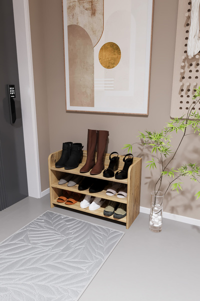 AWOX Piko 3 Katlı Ayakkabılık – Modern Tasarım, 9–12 Çift Kapasiteli