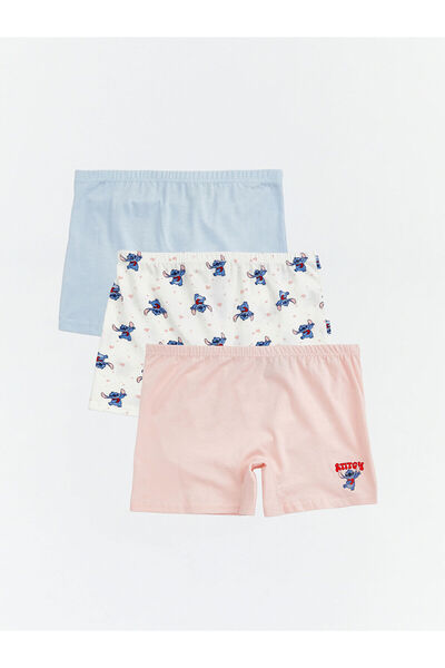 LC Waikiki Özmarka Νέα Σεζόν Κοριτσίστικα Μπόξερ 3 τεμαχίων με στάμπα Stitch ...