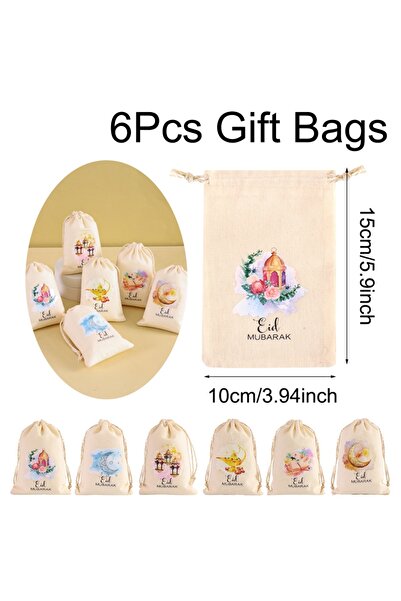 Choice 10x15cm 1 6pcs Eid Mubarak Candy Bags Ramadan Kareem Decoration Cookie...