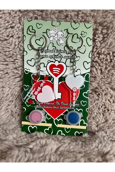 Ramilabutik Çifteler’e özel parmak izli özel şarkılı anahtarlık