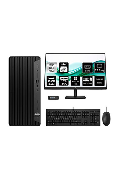 HP Pro Tower 400 G9 i7 14700 16GB 1TB SSD W11P Masaüstü Bilgisayar + 23.8" Mo...
