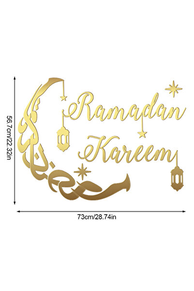 Choice Gold Ramadan Ramadan Kareem Acrylic Mirror Wall Sticker 2025 Eid Mubar...