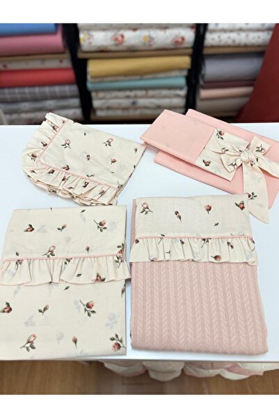 GAYE EV TEKSTİLİ طقم غطاء لحاف بيكيه للأطفال مصنوع من القطن