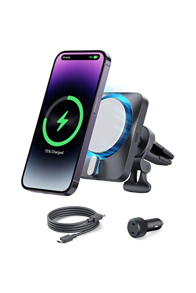 ESR Set 3x Suport auto MagSafe, Încărcător wireless CryoBoost - - Argintiu