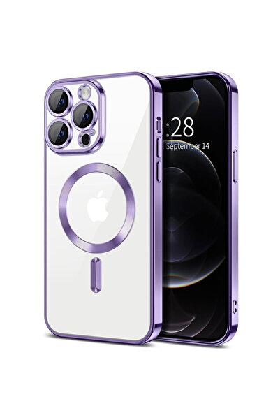 Techsuit Husa pentru iPhone 12 Pro - Luxury Crystal MagSafe - Light Purple