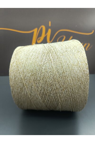 Pİ Yarn Torcitura Imported Glitter Cream Thread 200Gr 80% Viscose 20% Glitter