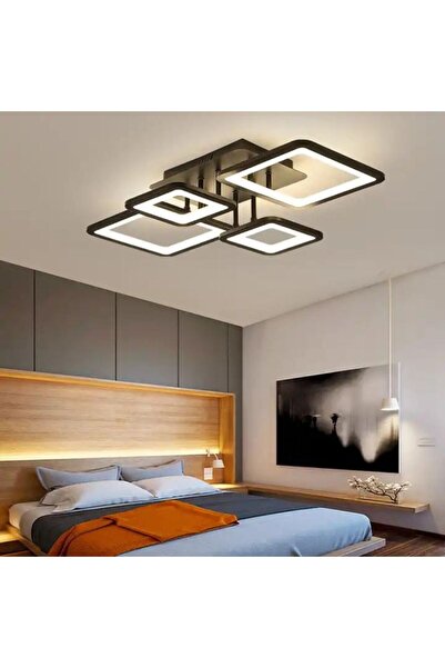 proled LED Chandelier Square, 4 Arms, Remote Control, Adjustable Intensity, B...