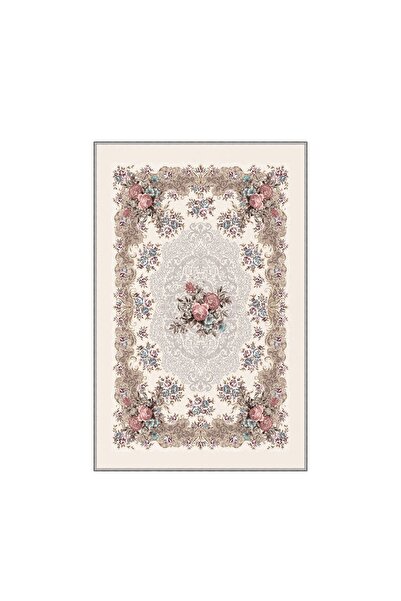 Artenova Cream carpet, floral pattern, EFAX, 80x150 cm, polyester, non-slip