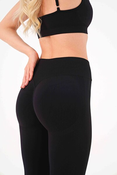 4upower Black Toning Push-Up Seamless Leggings