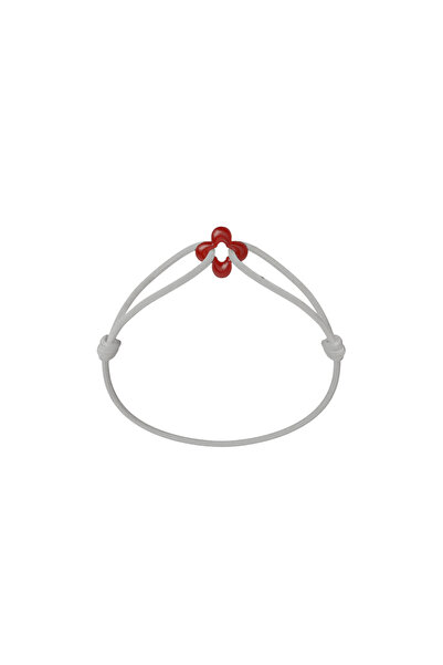 Wecord London Mini Red Clover Cord Bracelet