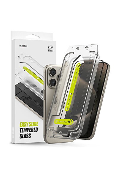 Ringke Protector de ecran pentru iPhone 15 Pro Max (set 2) - Sticlă securizat...