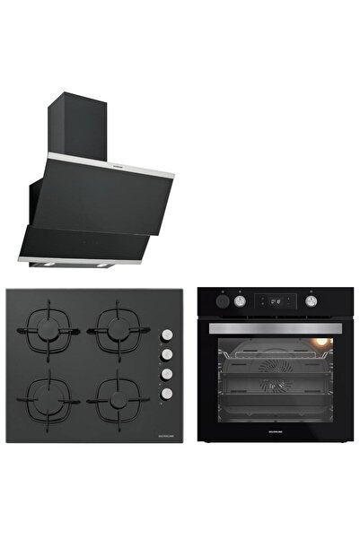 Silverline Siyah Cam Ankastre Set BO65P4B01-CS5700E6B01-3420 Classy (Buhar ve...