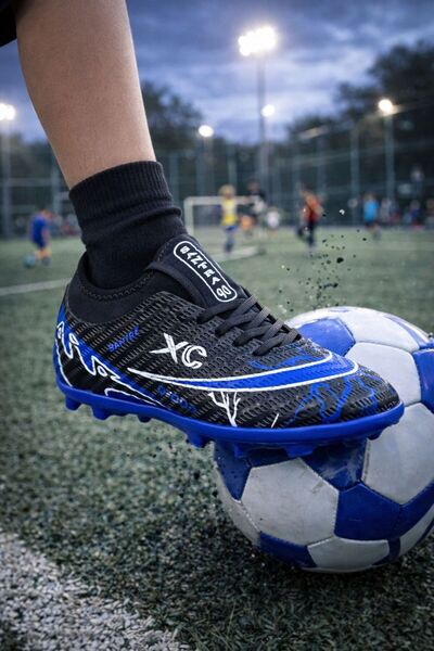 KANTEX Men's Unisex Astroturf Football Cleats with Socks and Spikes Snt03