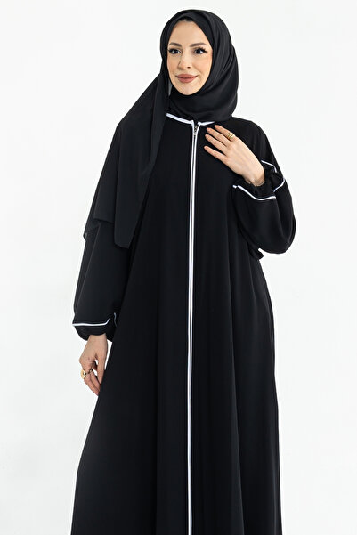 KADEEM Ferace din mătase Medina cu bordură Lamira - 1010