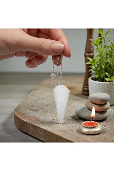 feyza collection Natural Stone Crystal Quartz Pendulum Pandül
