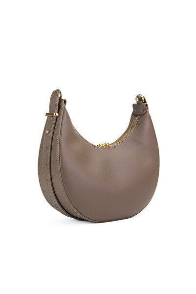 Posete Fagaras Louna Leather Purse - Taupe, Casual Bag Made of Genuine Leathe...